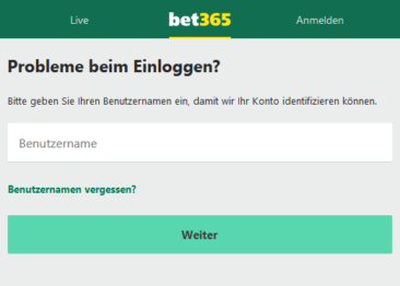 bet365 Konto entsperren
