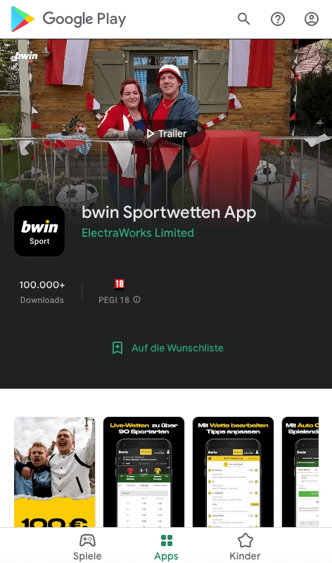 bwin Deutschland App