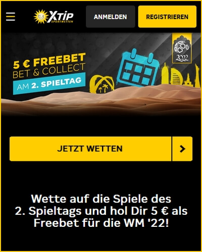 Xtip 5 Euro WM Free Bet