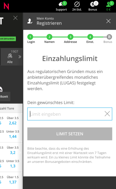 NEO.bet Ersteinzahlung