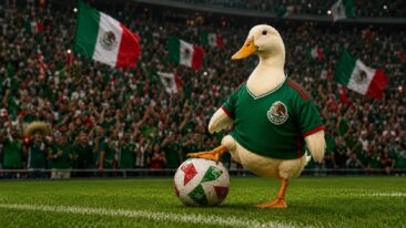 WM 2026: Merlín, der Peking-Enterich – wie eine Ente zum heimlichen Star Mexikos wurde