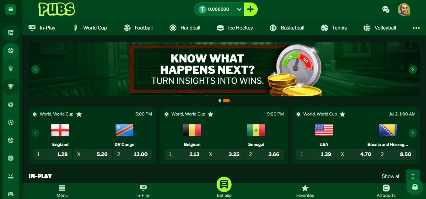 PUBS Sportwetten Startseite